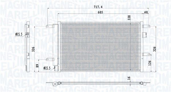 350203107500 Magneti Marelli Радіатор кондиціонера