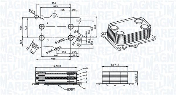 350300004300 Magneti Marelli Оливний радіатор двигуна