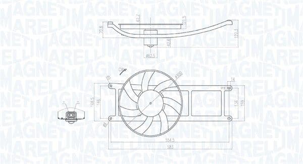 069422715010 Magneti Marelli Вентилятор системи охолодження двигуна для Fiat Panda
