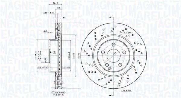 360406215301 Magneti Marelli Гальмівний диск