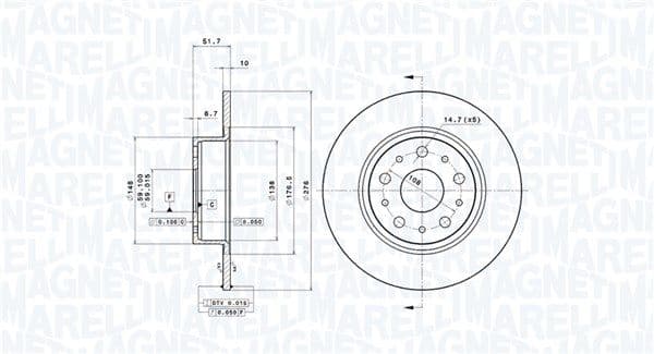 360406029301 Magneti Marelli Тормозной диск