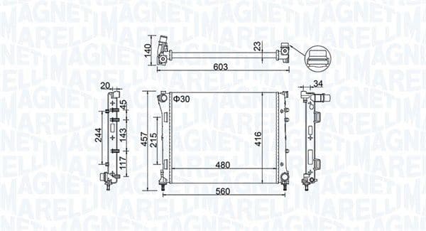 350213151100 Magneti Marelli Радіатор охолодження двигуна