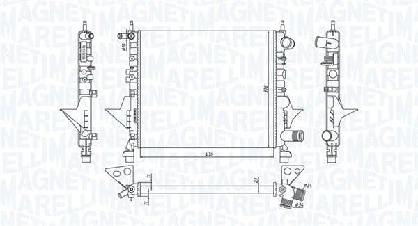 350213171800 Magneti Marelli Радіатор охолодження двигуна для Renault Twingo