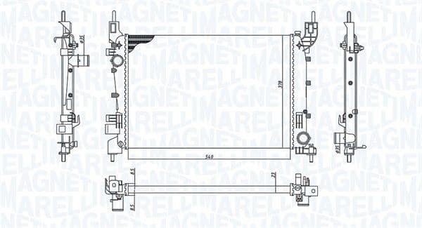 350213200400 Magneti Marelli Радіатор охолодження двигуна для Fiat Linea