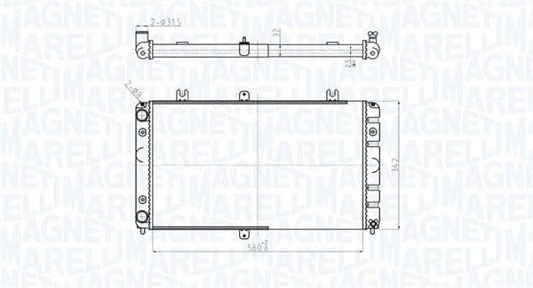 350213181400 Magneti Marelli Радіатор охолодження двигуна для Lada Priora