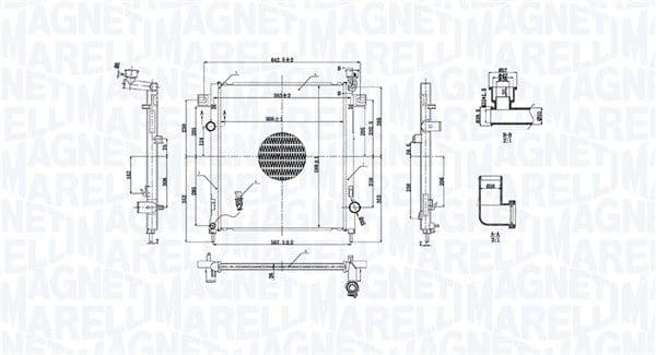 350213221500 Magneti Marelli Радіатор охолодження двигуна для Jeep Cherokee
