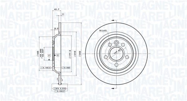 360406095701 Magneti Marelli Гальмівний диск