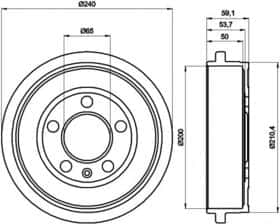 Гальмівний барабан Hella Pagid 8DT 355 300-371 Гальмівний барабан Hella Pagid 8DT 355 300-371