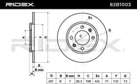Тормозной диск RIDEX 82b1003 Тормозной диск RIDEX 82b1003