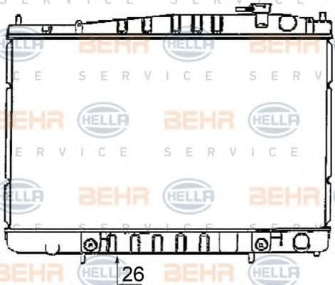 8MK 376 726-521 Behr Hella Радіатор охолодження двигуна для Infiniti QX4