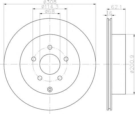 8DD 355 118-811 Hella Pagid Гальмівний диск
