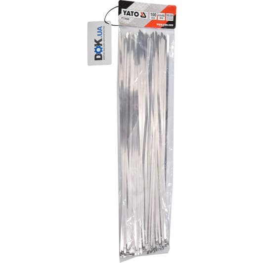 Хомут Yato YT-70566 с зажимным замком нержавеющая сталь (SS201) 100 шт