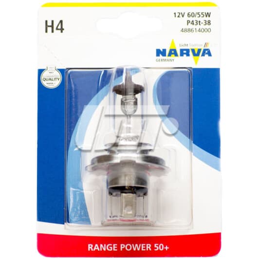 Автолампа Narva H4 P43t-38 60 W прозрачная 48861B1
