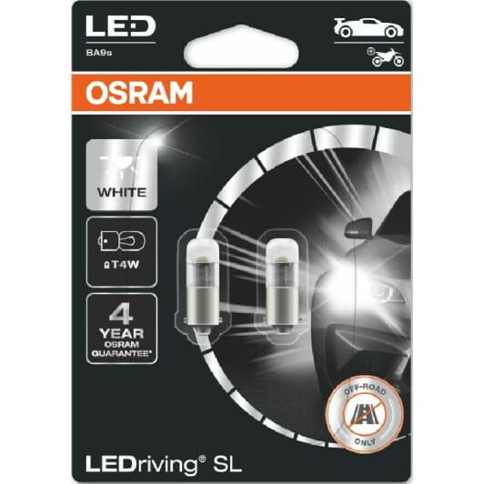 Автолампа Osram LEDriving T4W BA9s 0,8 W 3893DWP-02B