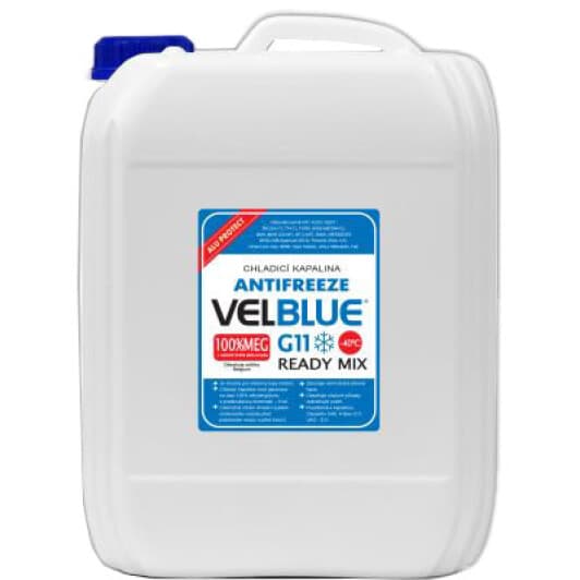 VELVANA Velblue READY MIX G11 синій -40 °C, 8,9 л готовий антифриз
