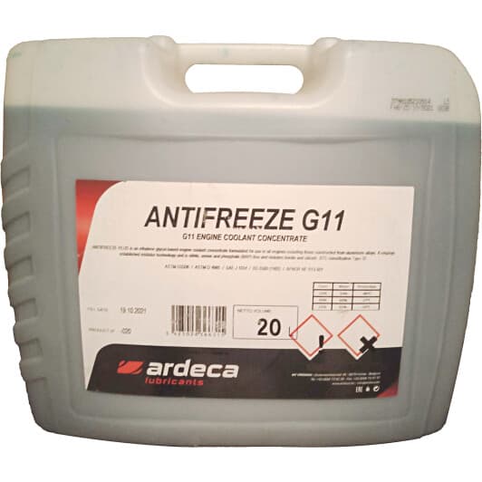 Ardeca Anti-Freeze G11 синьо-зелений 20 л концентрат антифризу