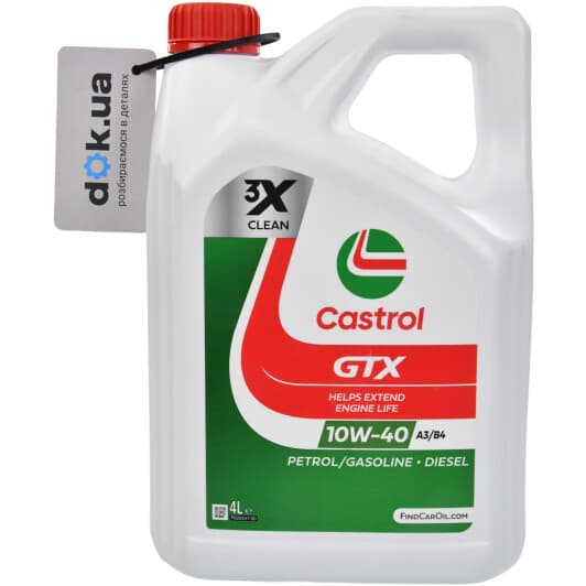 Castrol GTX Ultraclean A/B 10W-40 (4 л) моторное масло