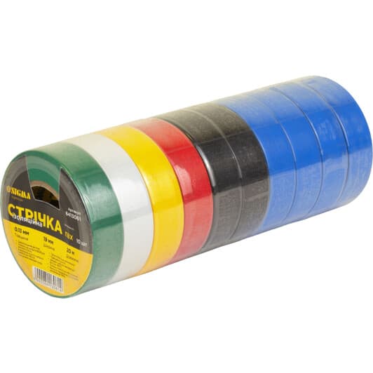 Набір ізоляційної стрічки Sigma 8413061 ассорті ПВХ 10 шт