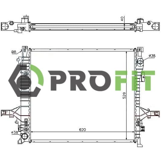 17400703 Profit Радіатор охолодження двигуна для Volvo XC90