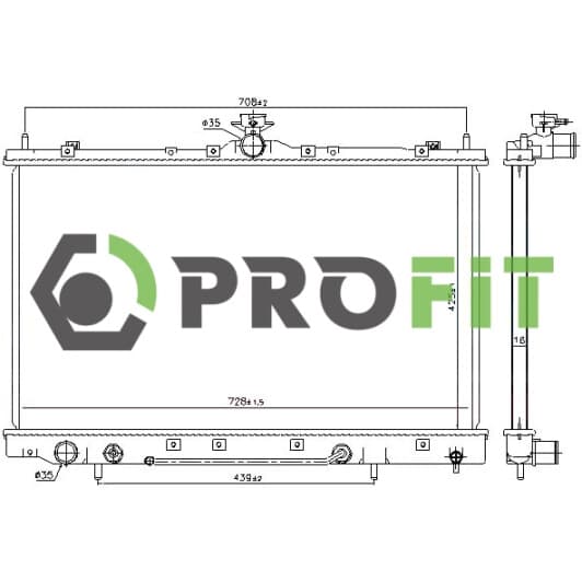 17400287 Profit Радіатор охолодження двигуна для Mitsubishi Grandis