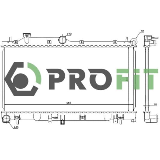 17400351 Profit Радіатор охолодження двигуна