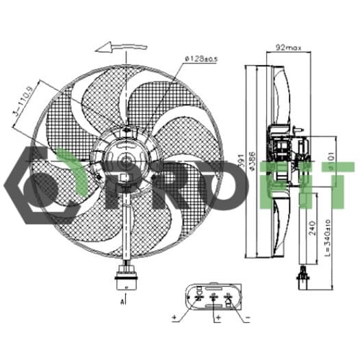 18500019 Profit Вентилятор системи охолодження двигуна