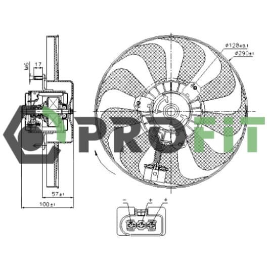 18500009 Profit Вентилятор системи охолодження двигуна
