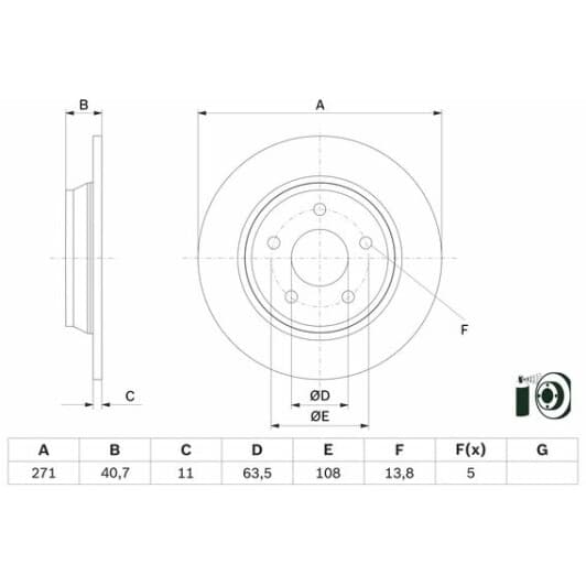 0986479f78 Bosch Гальмівний диск для Ford Focus