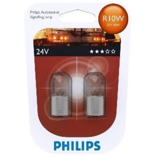Автолампа Philips R10W BA15s 10 W прозрачная 13814b2