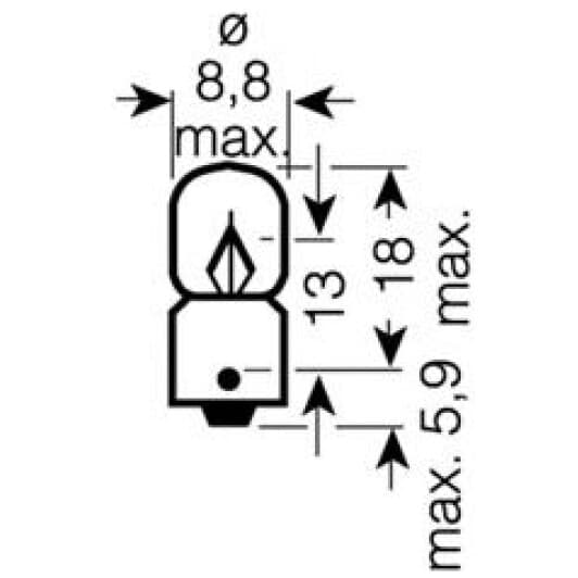 Автолампа Osram Original T3W BA9s 3 W прозора 3894
