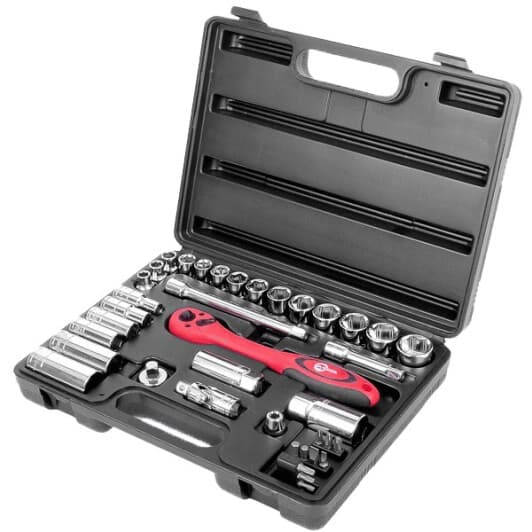 Набор бит и торцевых головок с трещоткой Intertool Expert ET-6039 33 шт.