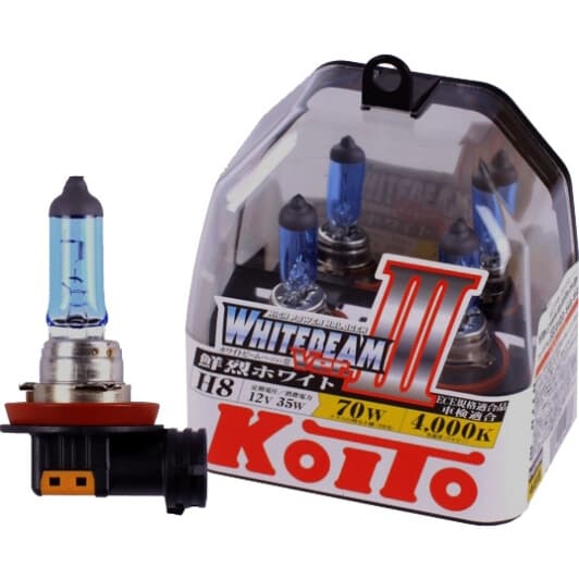 Автолампа KOITO WhiteBeam ver. III H8 PGJ19-1 35 W світло-блакитна P0758W