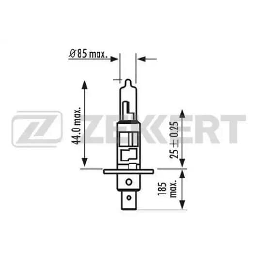 Автолампа Zekkert H1 P14,5s 55 W прозрачная LP1001