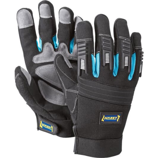 Рукавички робочі Hazet з тканини "Bignet" зі шкіряними та ПВХ вставками чорні