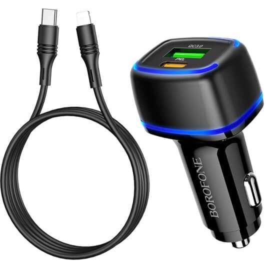 USB зарядка в авто Borofone BZ14A BZ14ACLB