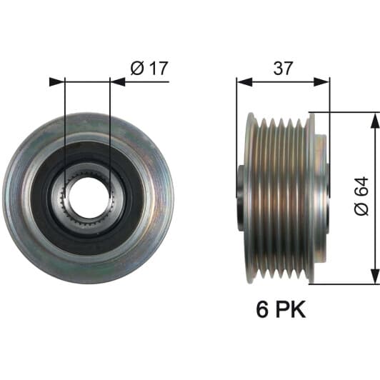 OAP7160 Gates Муфта генератора