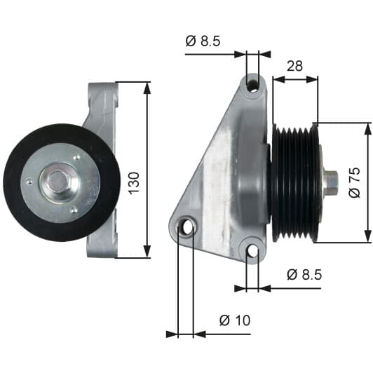 T36422 Gates Обводной ролик поликлинового ремня