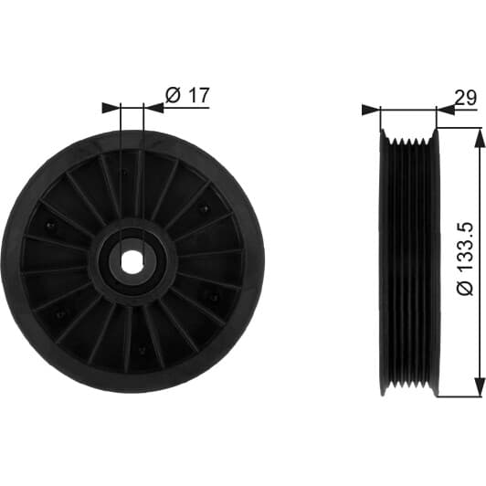 T38034 Gates Обвідний ролик поліклинового ременя