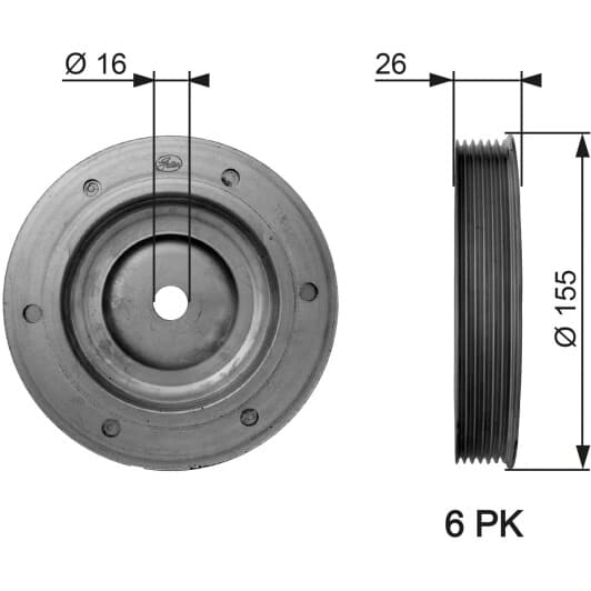 TVD1020 Gates Шків колінчастого вала