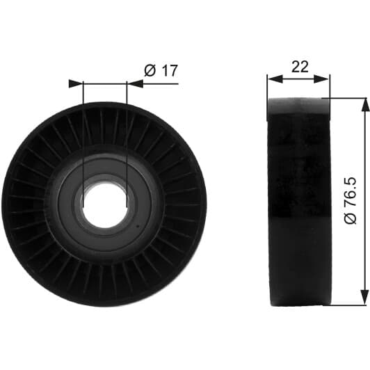 T36183 Gates Обвідний ролик поліклинового ременя