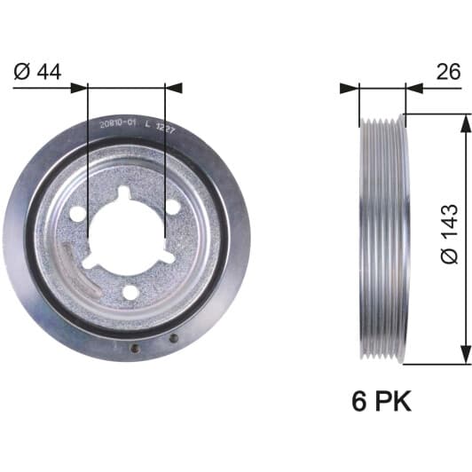 TVD1055 Gates Шків колінчастого вала