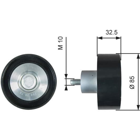 T36625 Gates Обводной ролик поликлинового ремня