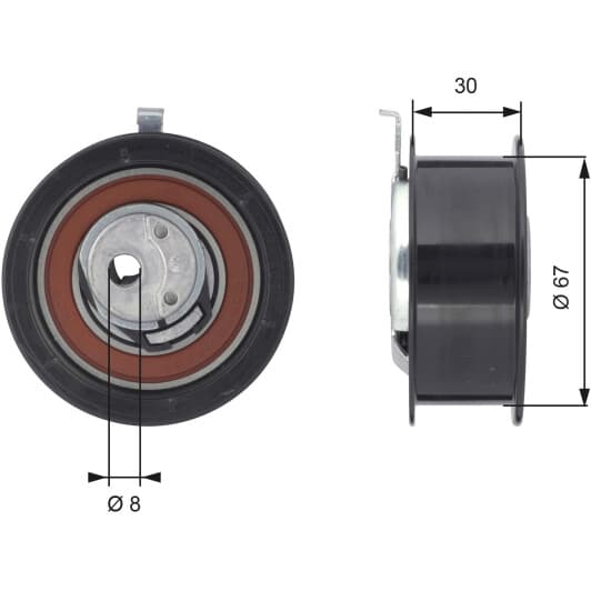 T43069 Gates Натяжний ролик ременя ГРМ