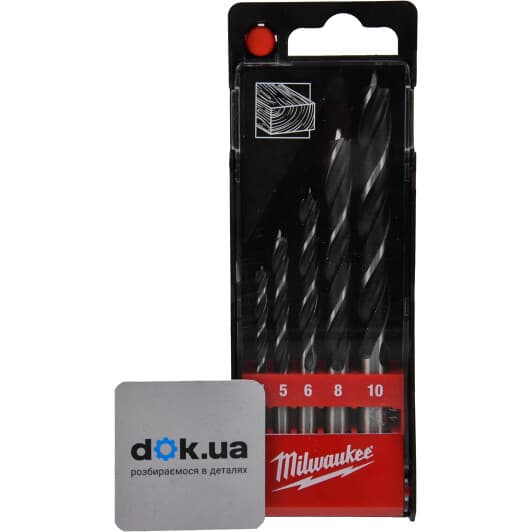 Набор сверл Milwaukee спиральных по дереву 4932352465 4-10 мм 5 шт.