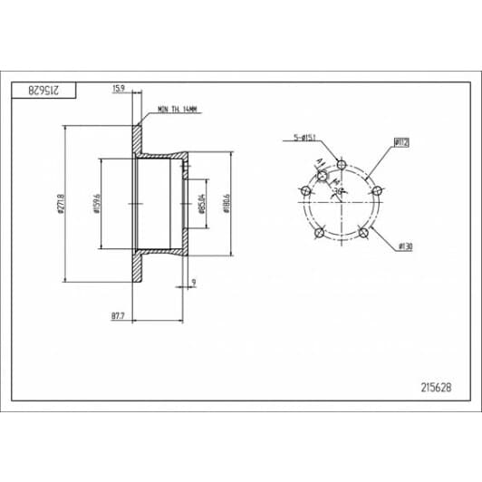 215628 Hart Гальмівний диск