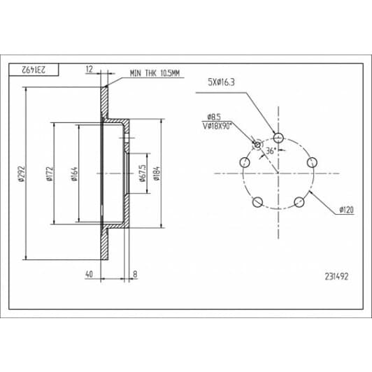 231492 Hart Тормозной диск