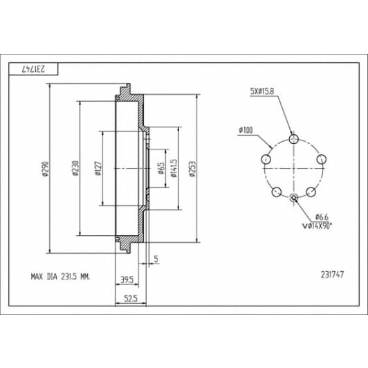 231747 Hart Гальмівний барабан