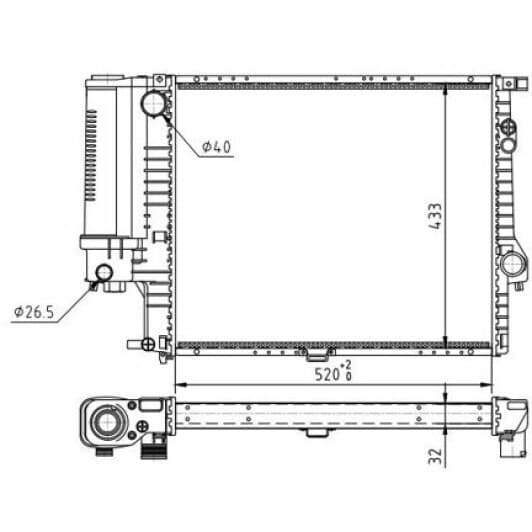 602084 Hart Радиатор охлаждения двигателя для BMW 5 Series