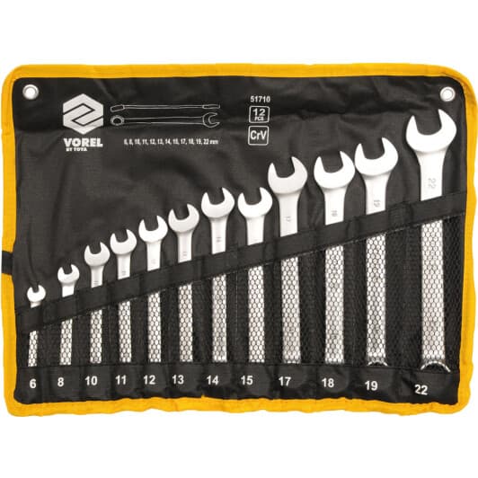 Набор ключей рожково-накидных Vorel 51710 6-22 мм 12 шт