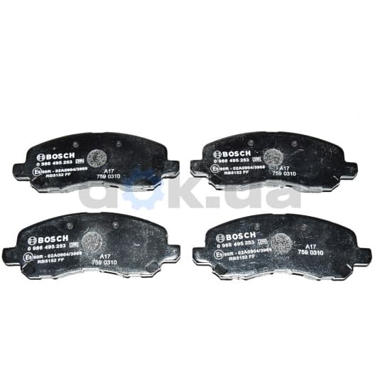 0 986 495 253 Bosch Гальмівні колодки